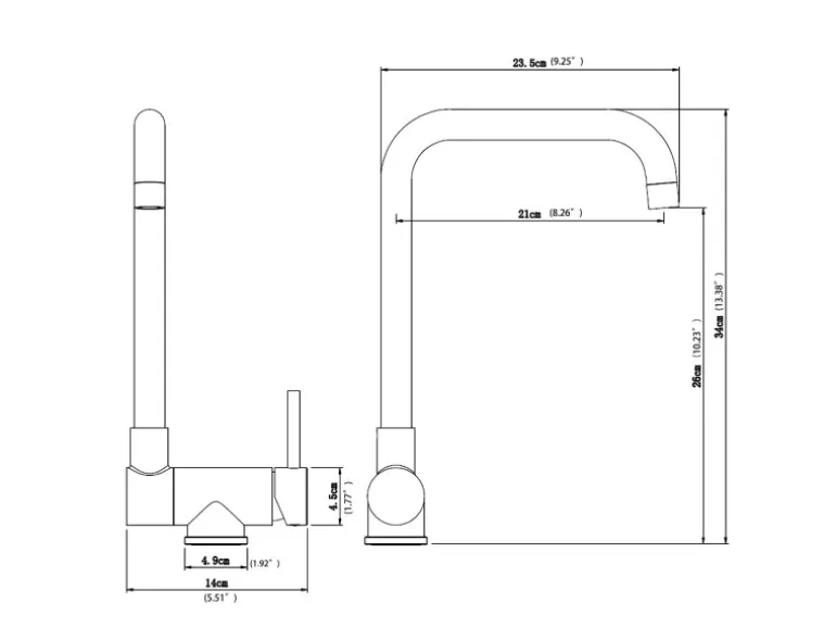 AICA Wasserhahn Doppelfunktion 360° Drehbare Kippbare Chrom Küchenarmatur Wasser mit 304 Edelstahl und Keramikventil Mischbatterie