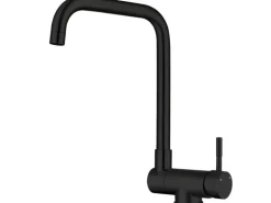 AICA Wasserhahn Doppelfunktion 360° Drehbare Kippbare Schwarz Küchenarmatur mit 304 Edelstahl und Keramikventil Mischbatterie