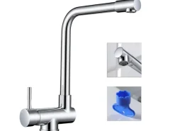 AICA Wasserhahn Faltbare 360° Drehbare Chrom Küchenarmatur 304 Edelstahl Hochdruckfest Mischbatterie Spültischarmatur