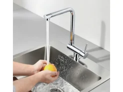 AICA Wasserhahn Faltbare 360° Drehbare Chrom Küchenarmatur 304 Edelstahl Hochdruckfest Mischbatterie Spültischarmatur