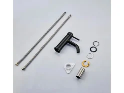 AICA Wasserhahn Schwarz Bad Niedriger Waschtischarmatur Waschbecken Armaturen 304 Edelstahl Einhebelmischer Mischbatterie