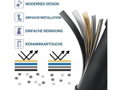 AICA Wasserhahn Schwarz Bad Hoch Waschtischarmatur Auslauf Höhe 195mm Waschbecken Armaturen 304 Edelstahl Einhebelmischer Mischbatterie