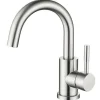 AICA Wasserhahn Silber Bad Hoch Waschtischarmatur Auslauf Höhe 158mm Waschbecken Armaturen 304 Edelstahl Einhebelmischer Mischbatterie