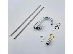 AICA Wasserhahn Silber Bad Hoch Waschtischarmatur Auslauf Höhe 158mm Waschbecken Armaturen 304 Edelstahl Einhebelmischer Mischbatterie