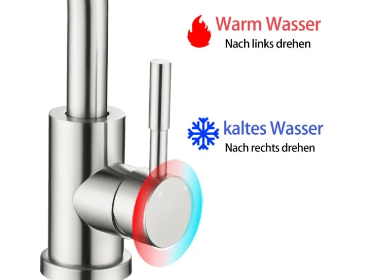 AICA Wasserhahn Silber Bad Hoch Waschtischarmatur Auslauf Höhe 158mm Waschbecken Armaturen 304 Edelstahl Einhebelmischer Mischbatterie