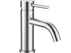 AICA Wasserhahn Silber Bad Niedriger Waschtischarmatur Waschbecken Armaturen 304 Edelstahl Einhebelmischer Mischbatterie