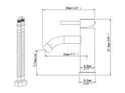 AICA Wasserhahn Silber Bad Niedriger Waschtischarmatur Waschbecken Armaturen 304 Edelstahl Einhebelmischer Mischbatterie