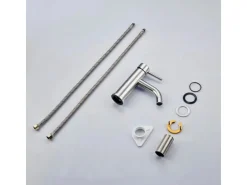 AICA Wasserhahn Silber Bad Niedriger Waschtischarmatur Waschbecken Armaturen 304 Edelstahl Einhebelmischer Mischbatterie