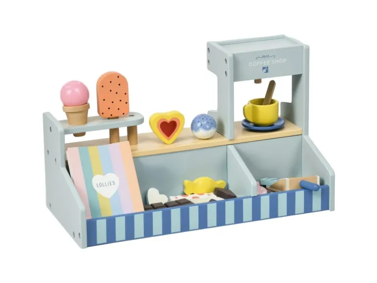 AIYAPLAY Eisdiele MDF Mehrschichtplatte Hellblau 42L x 20B x 24,5H cm