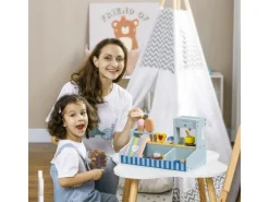 AIYAPLAY Eisdiele MDF Mehrschichtplatte Hellblau 42L x 20B x 24,5H cm