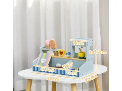 AIYAPLAY Eisdiele MDF Mehrschichtplatte Hellblau 42L x 20B x 24,5H cm