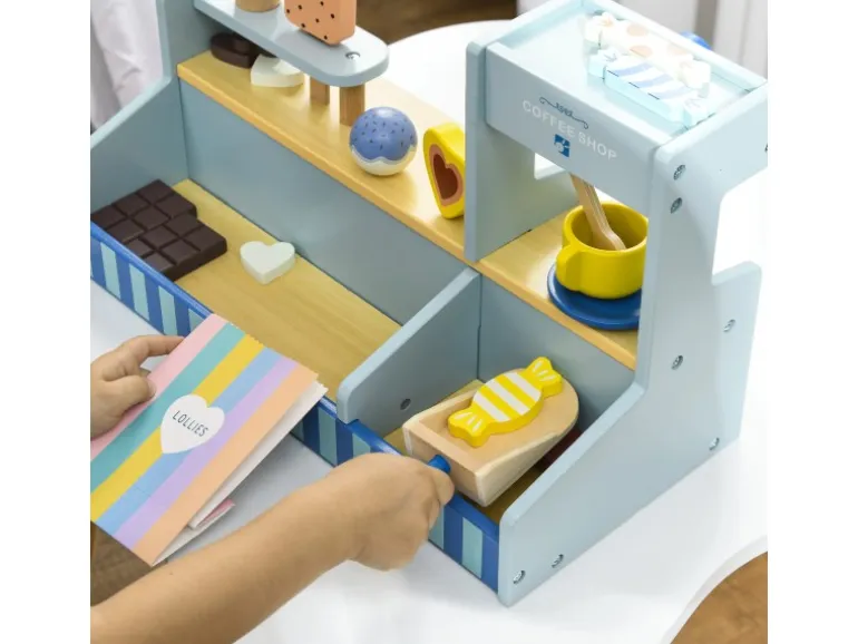 AIYAPLAY Eisdiele MDF Mehrschichtplatte Hellblau 42L x 20B x 24,5H cm