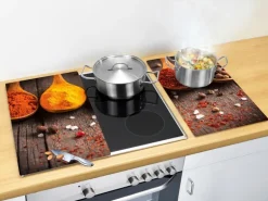 Allstar Glasabdeckplatten Curry für Glaskeramik-Kochfelder 2er-Set