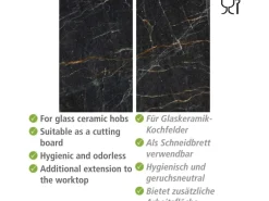 Allstar Herdabdeckplatte für Glaskeramikkochfelder 30 cm x 52 cm Marmor 2 Stück
