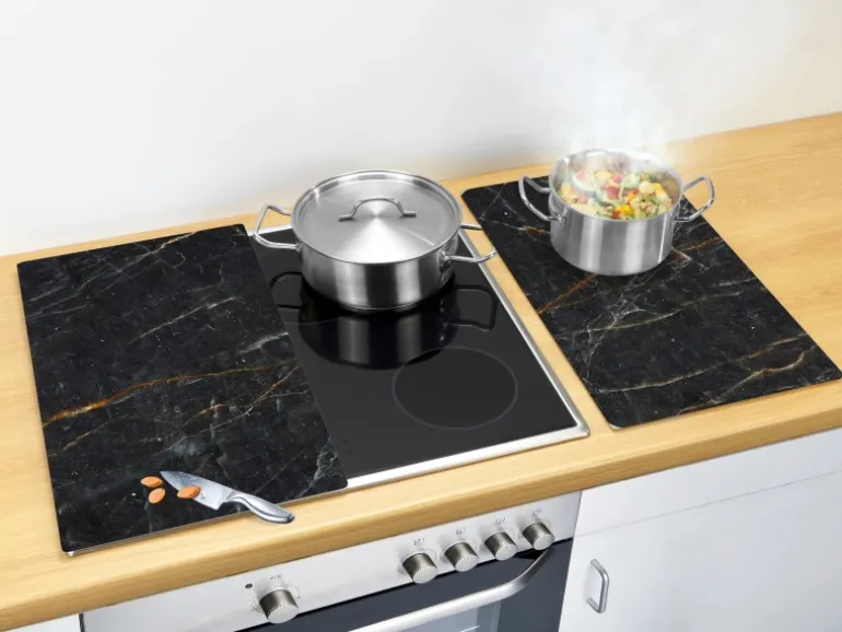 Allstar Herdabdeckplatte für Glaskeramikkochfelder 30 cm x 52 cm Marmor 2 Stück