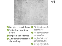 Allstar Herdabdeckplatte für Glaskeramikkochfelder 30 cm x 52 cm Beton 2 Stück