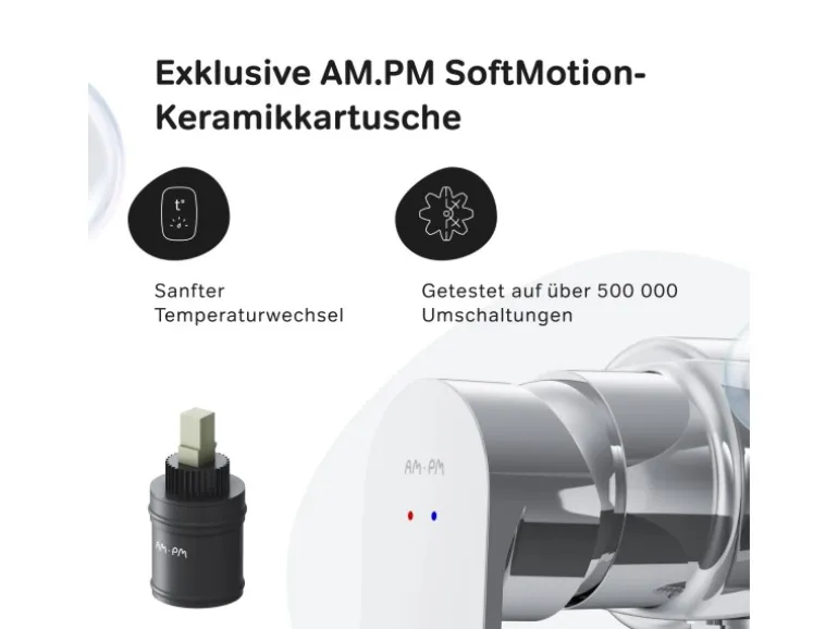 AM.PM Einhebel Duscharmatur Brausearmatur aus Messing Brausebatterie Flash FNA20000 Chrom