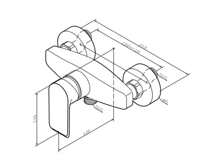 AM.PM Einhebel Duscharmatur Brausearmatur aus Messing Brausebatterie Flash FNA20000 Chrom