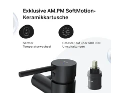 AM.PM Einhebel Duscharmatur X-Joy S Brausearmatur aus Messing Brausebatterie Spike FPA20022 Schwarz