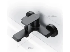 AM.PM Einhebel Wannenarmatur Brausearmatur Flash Aufputz FNA10022 Schwarz