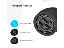 AM.PM Einhebel Waschtischarmatur Spike Wasserhahn Bad aus Messing FPA92022 Schwarz