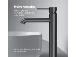 AM.PM Einhebel Waschtischarmatur Spike Wasserhahn Bad aus Messing FPA92022 Schwarz