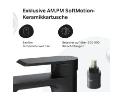 AM.PM Einhebel Waschtischarmatur Flash Wasserhahn Bad aus Messing FNA02122 Schwarz
