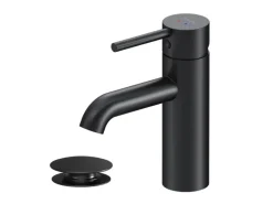 AM.PM Einhebel Waschtischarmatur Spike Wasserhahn Bad mit Klick Ablaufgarnitur FPA82122 Schwarz