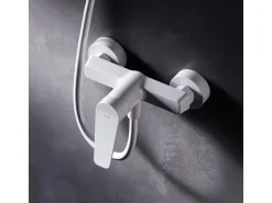 AM.PM Einhebel-Duscharmatur Gem Brausearmatur aus Messing, Brausebatterie Wasserhahn Bad FTA20033 Weiß