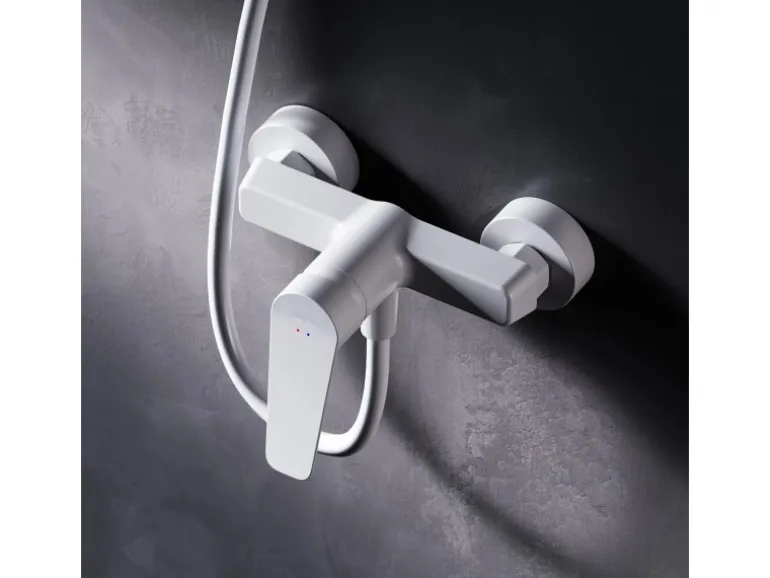 AM.PM Einhebel-Duscharmatur Gem Brausearmatur aus Messing, Brausebatterie Wasserhahn Bad FTA20033 Weiß