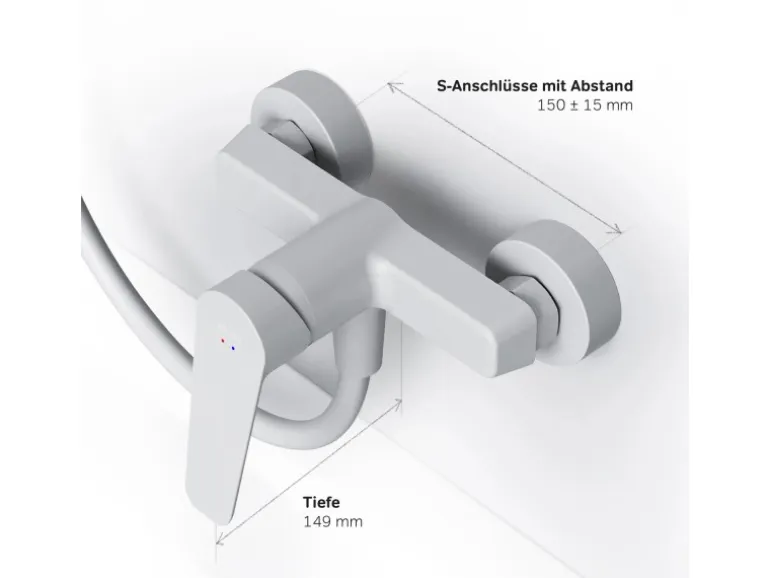 AM.PM Einhebel-Duscharmatur Gem Brausearmatur aus Messing, Brausebatterie Wasserhahn Bad FTA20033 Weiß