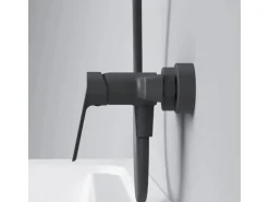 AM.PM Einhebel-Duscharmatur Gem Brausearmatur aus Messing, Brausebatterie Wasserhahn Bad FTA20022 Schwarz