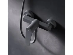 AM.PM Einhebel-Duscharmatur Gem Brausearmatur aus Messing, Brausebatterie Wasserhahn Bad FTA20022 Schwarz