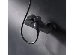 AM.PM Einhebel-Duscharmatur X-Joy S Brausearmatur aus Messing, Brausebatterie Wasserhahn Bad FXB20022 Schwarz