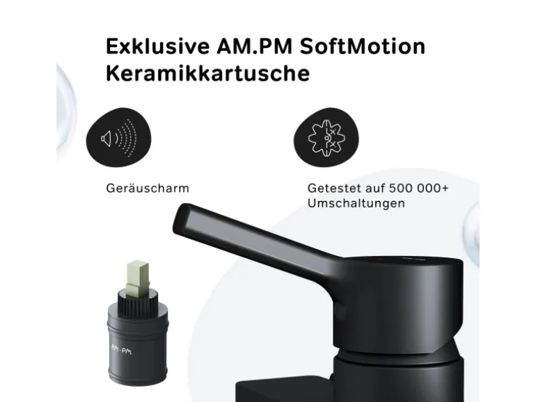 AM.PM Einhebel-Duscharmatur X-Joy S Brausearmatur aus Messing, Brausebatterie Wasserhahn Bad FXB20022 Schwarz
