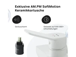 AM.PM Einhebel-Duscharmatur Hit Brausearmatur aus Messing, Mischbatterie Brausebatterie Wasserhahn Bad FXA20033 Weiß