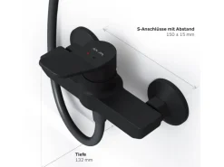 AM.PM Einhebel-Duscharmatur Hit Brausearmatur aus Messing, Mischbatterie Brausebatterie Wasserhahn Bad FXA20022 Schwarz