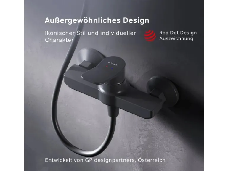 AM.PM Einhebel-Duscharmatur Hit Brausearmatur aus Messing, Mischbatterie Brausebatterie Wasserhahn Bad FXA20022 Schwarz