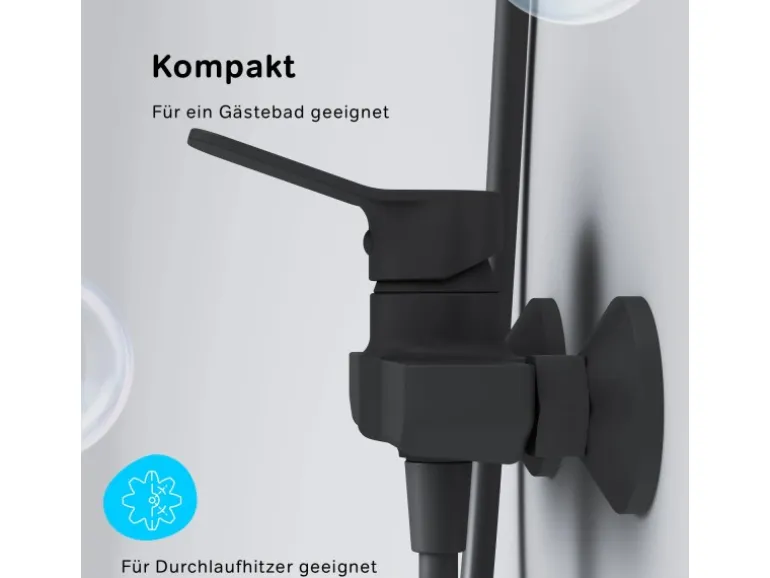 AM.PM Einhebel-Duscharmatur Hit Brausearmatur aus Messing, Mischbatterie Brausebatterie Wasserhahn Bad FXA20022 Schwarz
