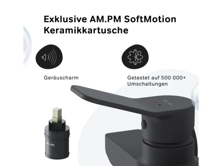 AM.PM Einhebel-Duscharmatur Hit Brausearmatur aus Messing, Mischbatterie Brausebatterie Wasserhahn Bad FXA20022 Schwarz