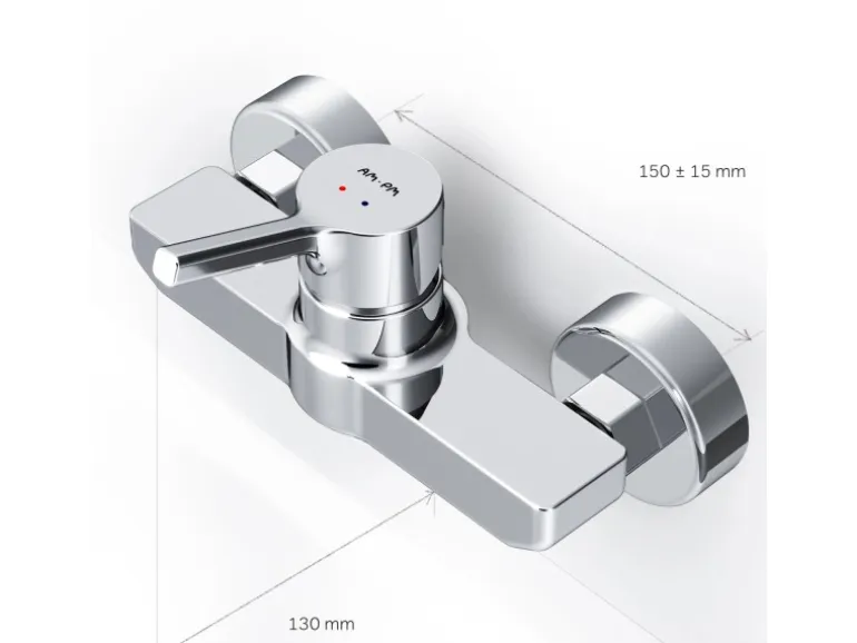 AM.PM Einhebel-Duscharmatur X-Joy S Brausearmatur aus Messing, Brausebatterie Wasserhahn Bad FXB20000 Chrom