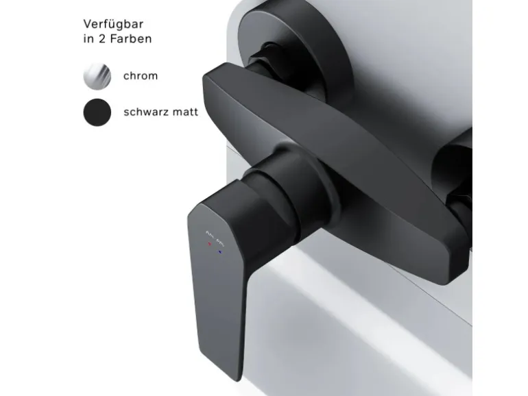 AM.PM Einhebel-Duscharmatur Gem Brausearmatur aus Messing, Brausebatterie, Wasserhahn Bad FGA20022 Schwarz
