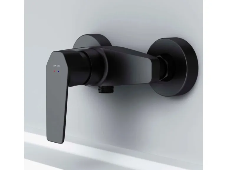 AM.PM Einhebel-Duscharmatur Gem Brausearmatur aus Messing, Brausebatterie, Wasserhahn Bad FGA20022 Schwarz