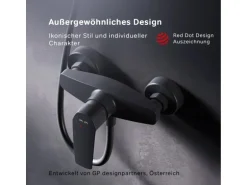 AM.PM Einhebel-Duscharmatur Gem Brausearmatur aus Messing, Brausebatterie, Wasserhahn Bad FGA20022 Schwarz