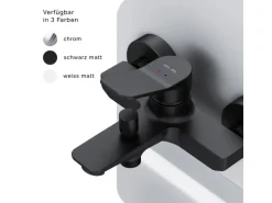 AM.PM Einhebel-Wannenarmatur / Brausearmatur,  Wasserhahn Bad, Wannenbatterie FXA10022 X-Joy Aufputz Schwarz