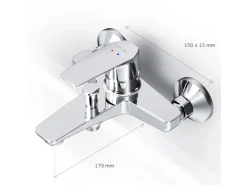 AM.PM Einhebel-Wannenarmatur / Brausearmatur,  Wasserhahn Bad, Wannenbatterie FGA10000 Gem Aufputz Chrom