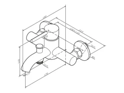 AM.PM Einhebel-Wannenarmatur / Brausearmatur,  Wasserhahn Bad, Wannenbatterie FPA10000 Spike Aufputz Chrom