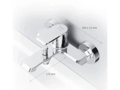 AM.PM Einhebel-Wannenarmatur / Brausearmatur,  Wasserhahn Bad, Wannenbatterie FNA10000 Flash Aufputz Chrom