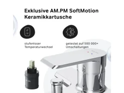 AM.PM Einhebel-Wannenarmatur / Brausearmatur,  Wasserhahn Bad, Wannenbatterie FNA10000 Flash Aufputz Chrom