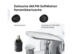 AM.PM Einhebel-Wannenarmatur / Brausearmatur,  Wasserhahn Bad, Wannenbatterie FLA10000 Like Aufputz Chrom